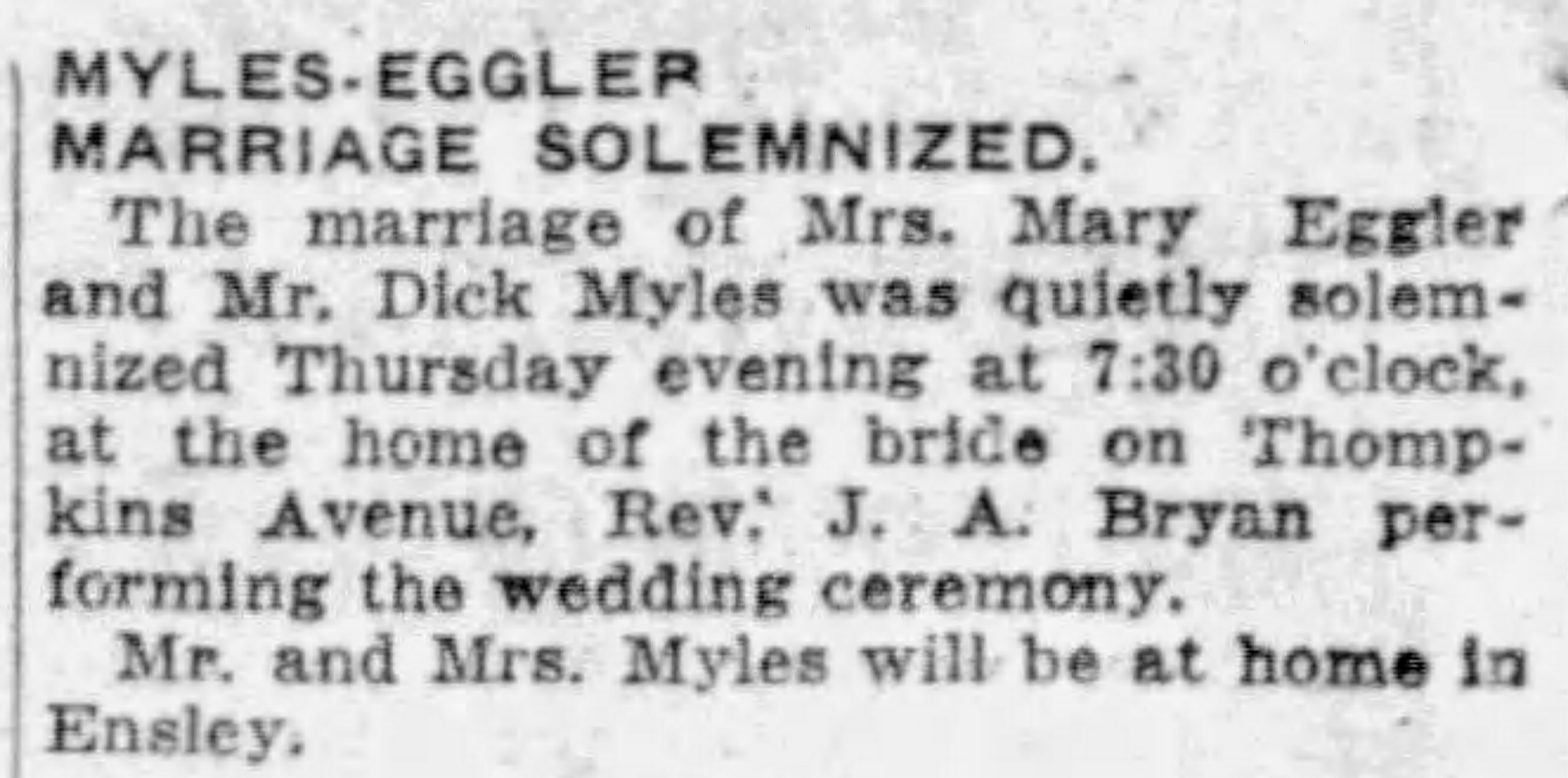 Mary Eggler-Dick Myles